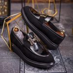 Mocasini de barbati casual, negri, talpa inalta ultra-usoara – AD758