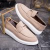 Mocasini de barbati casual, bej, talpa inalta ultra-usoara – AD764