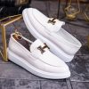 Mocasini de barbati casual, albi, talpa inalta ultra-usoara – AD767