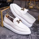 Mocasini de barbati casual, albi, talpa inalta ultra-usoara – AD767