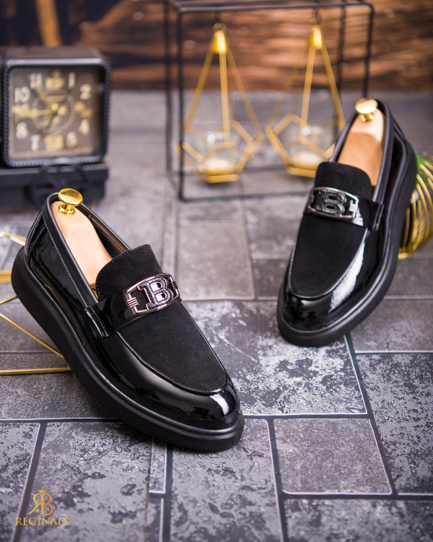 Mocasini de barbati casual, negri, talpa inalta ultra-usoara – AD762 - imagine 4