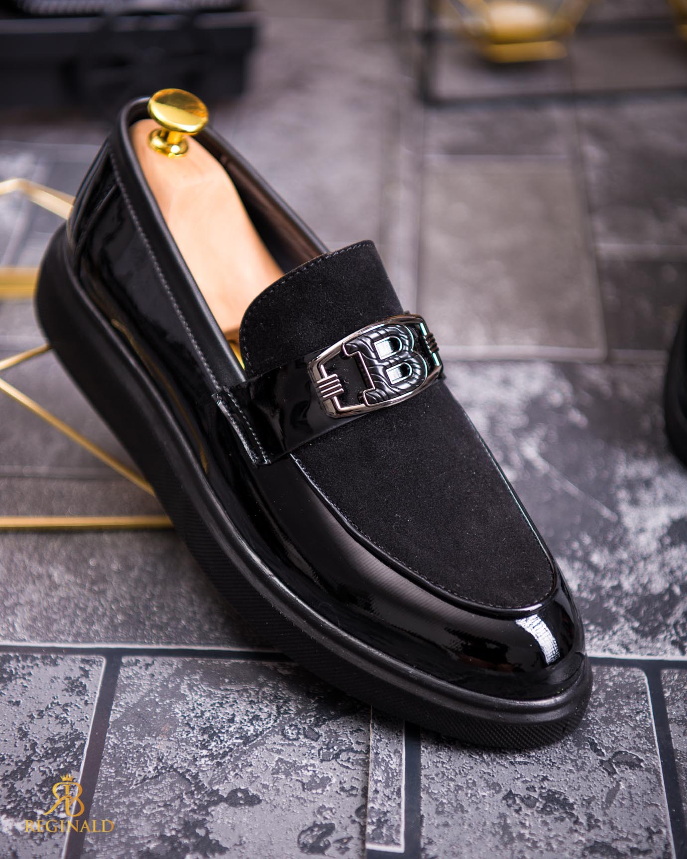 Mocasini de barbati casual, negri, talpa inalta ultra-usoara – AD762 - imagine 5