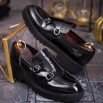 Mocasini de barbati casual, negri, talpa inalta ultra-usoara – AD784