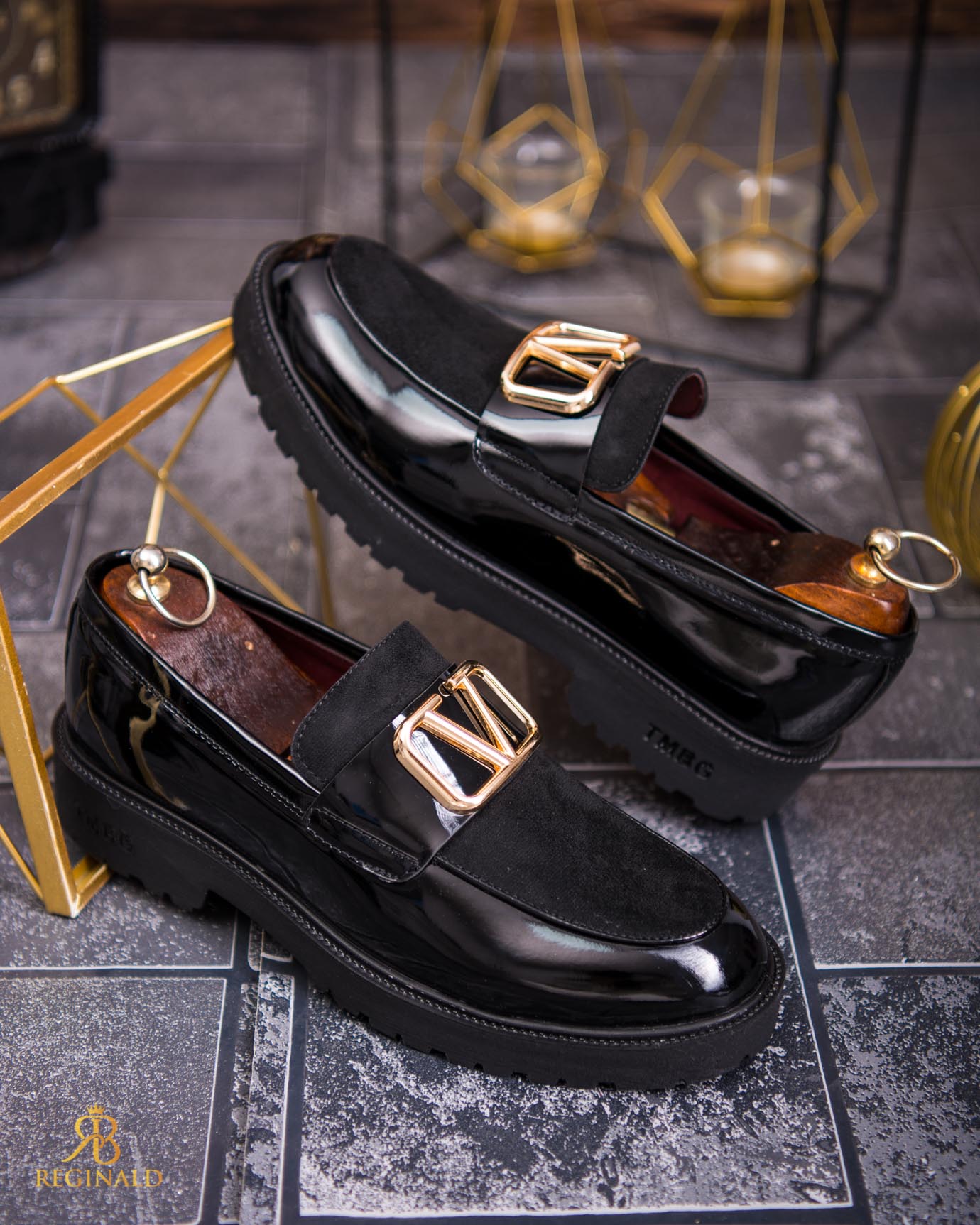 Mocasini de barbati casual, negri, talpa inalta ultra-usoara – AD783