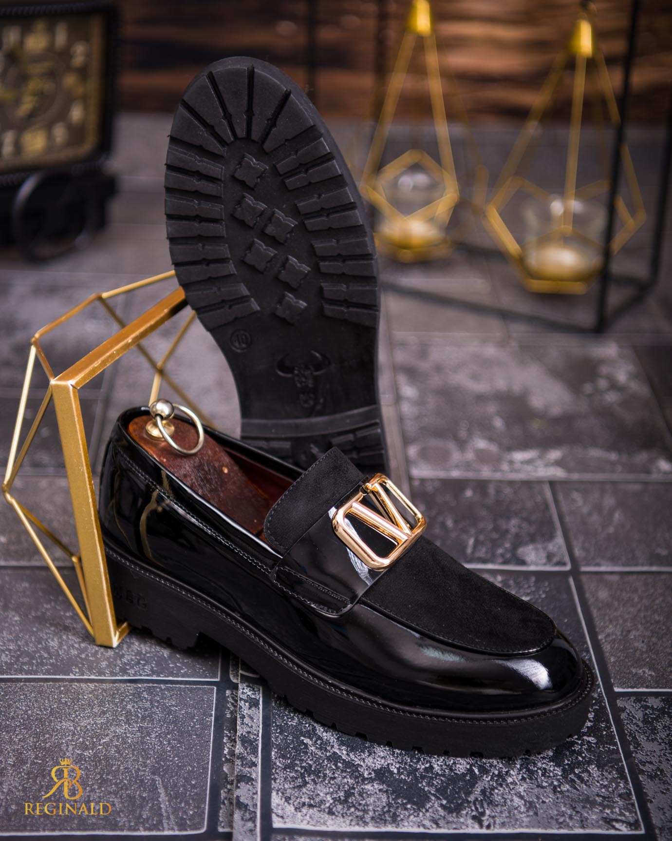 Mocasini de barbati casual, negri, talpa inalta ultra-usoara – AD783 - imagine 2