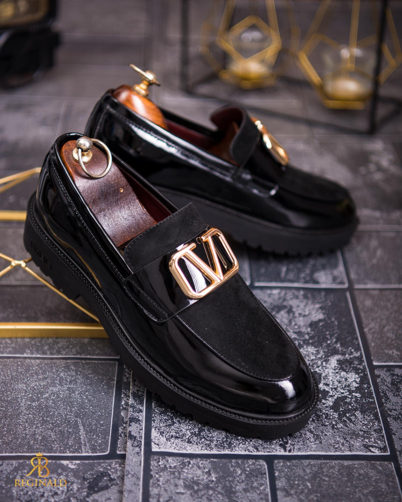 Mocasini de barbati casual, negri, talpa inalta ultra-usoara – AD783 - imagine 3