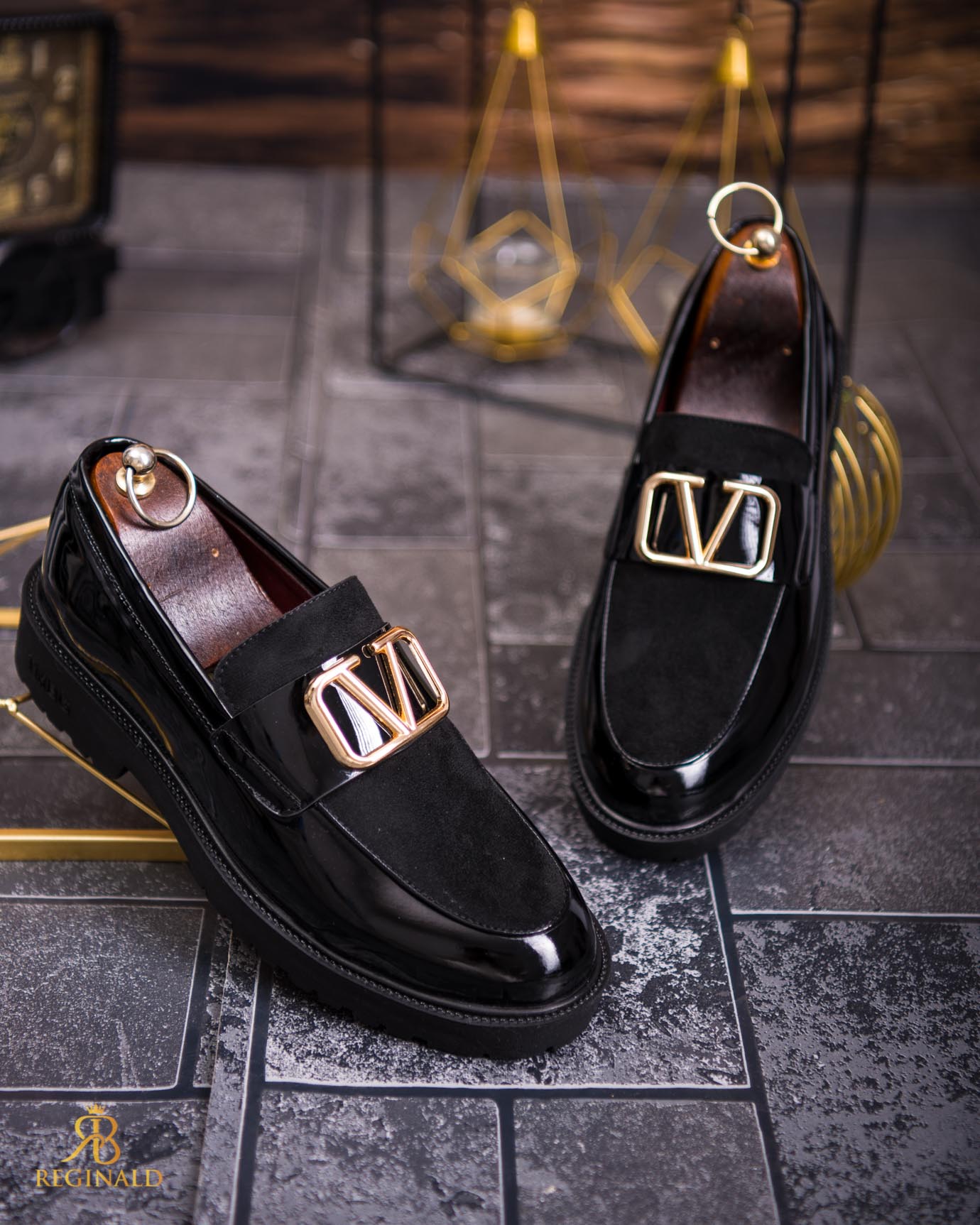 Mocasini de barbati casual, negri, talpa inalta ultra-usoara – AD783 - imagine 4