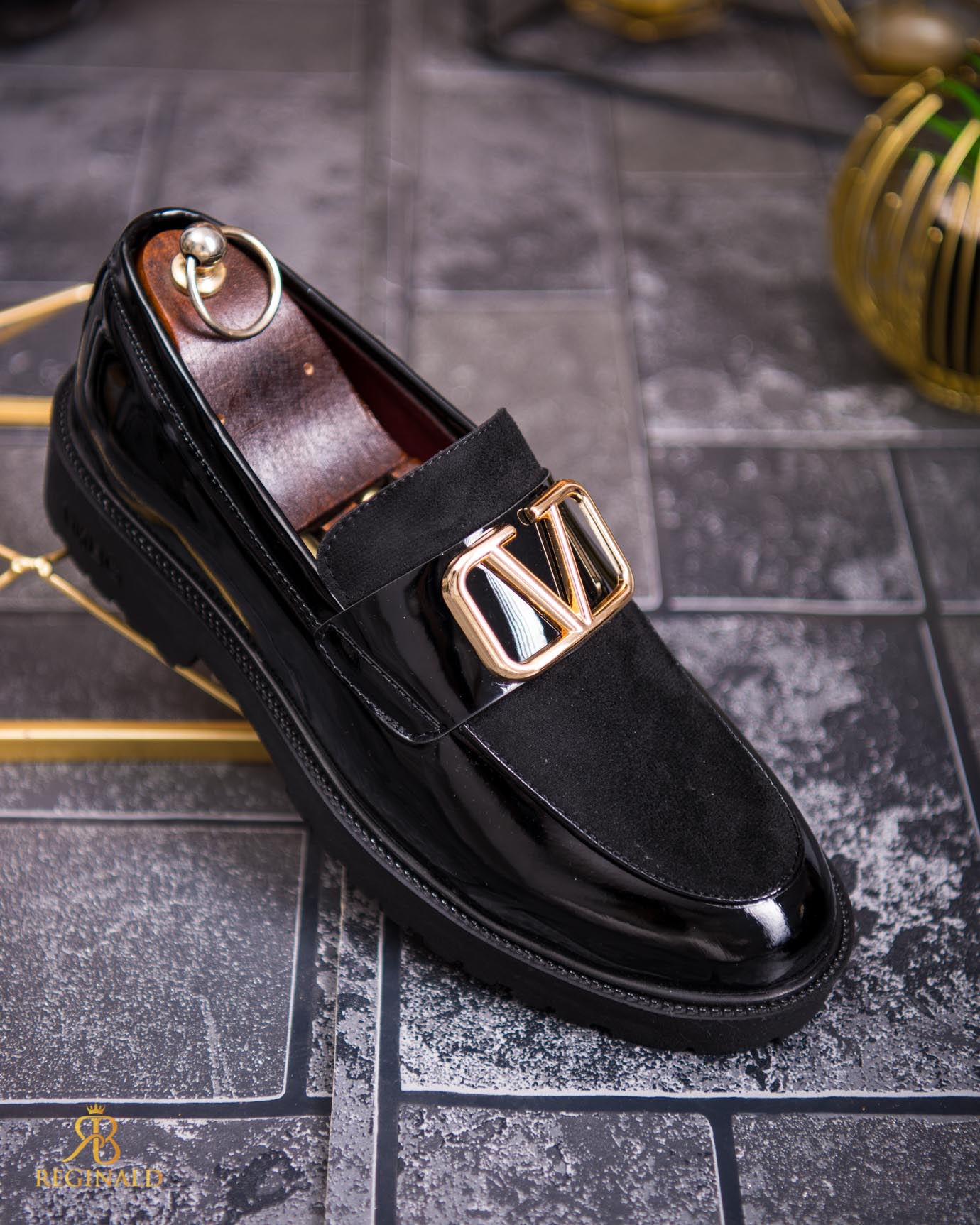 Mocasini de barbati casual, negri, talpa inalta ultra-usoara – AD783 - imagine 5