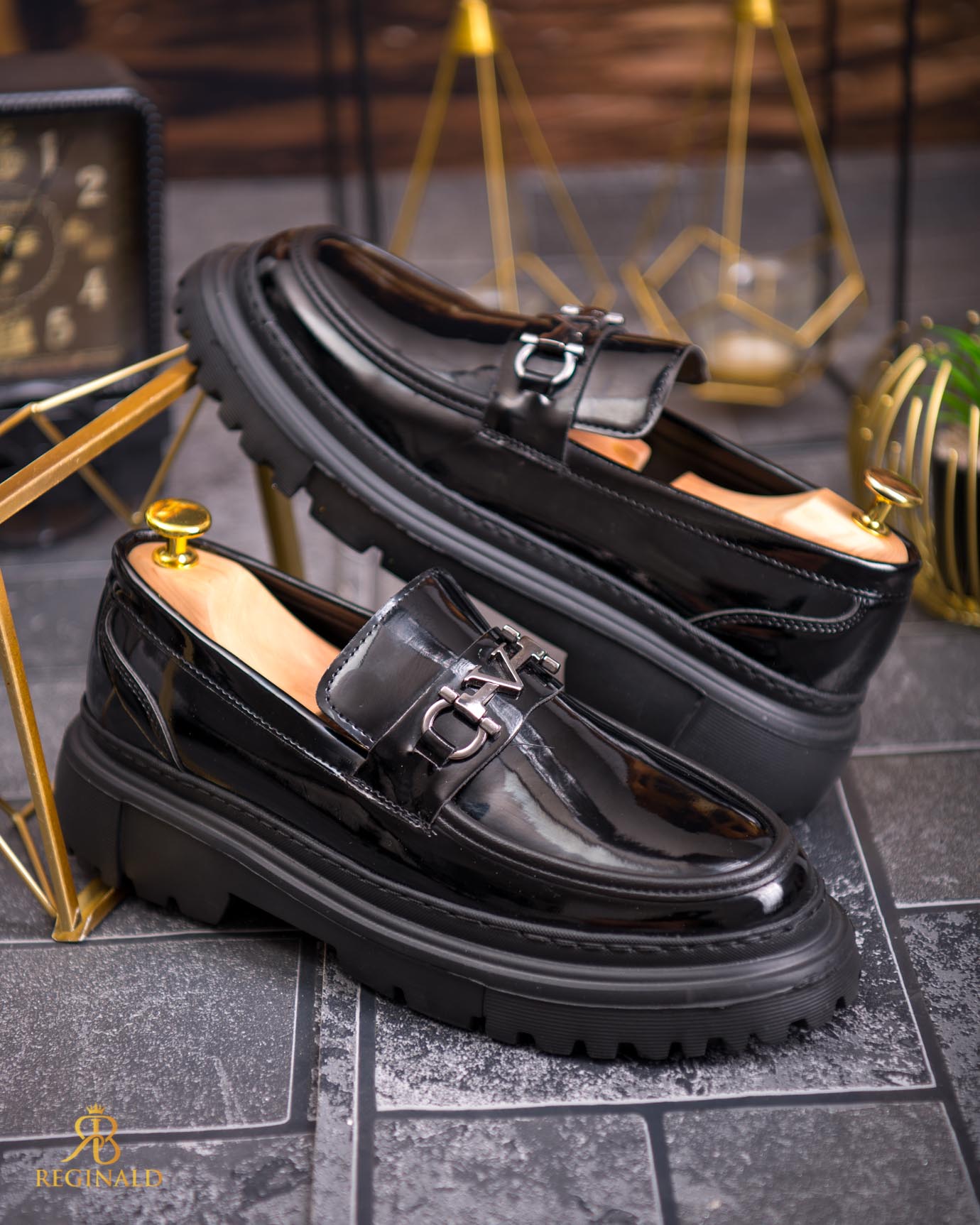 Mocasini de barbati casual, negri, talpa inalta ultra-usoara – AD763