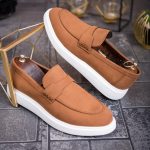 Mocasines informales para hombre, color marrón claro, suela alta ultraligera – AD781