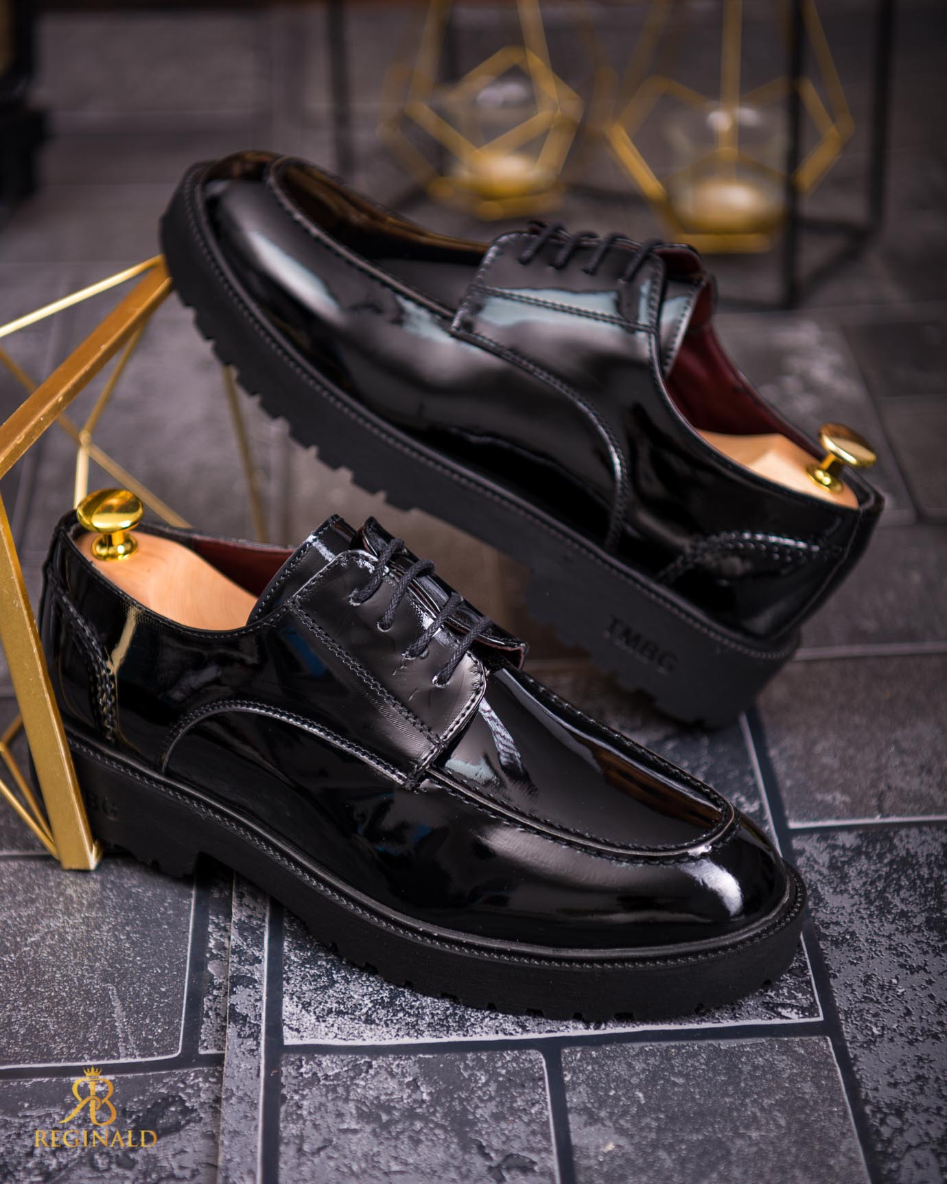 Mocasini de barbati casual, negri cu siret, talpa inalta ultra-usoara – AD779 - imagine 2