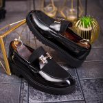 Mocasini de barbati casual, negri, talpa inalta ultra-usoara – AD778