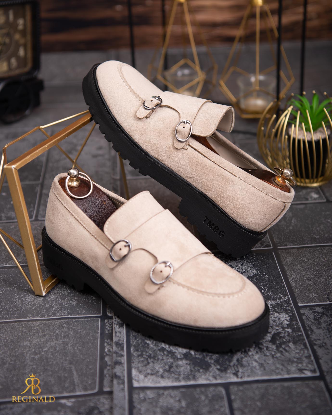 Mocasini de barbati casual, bej, talpa inalta ultra-usoara – AD776