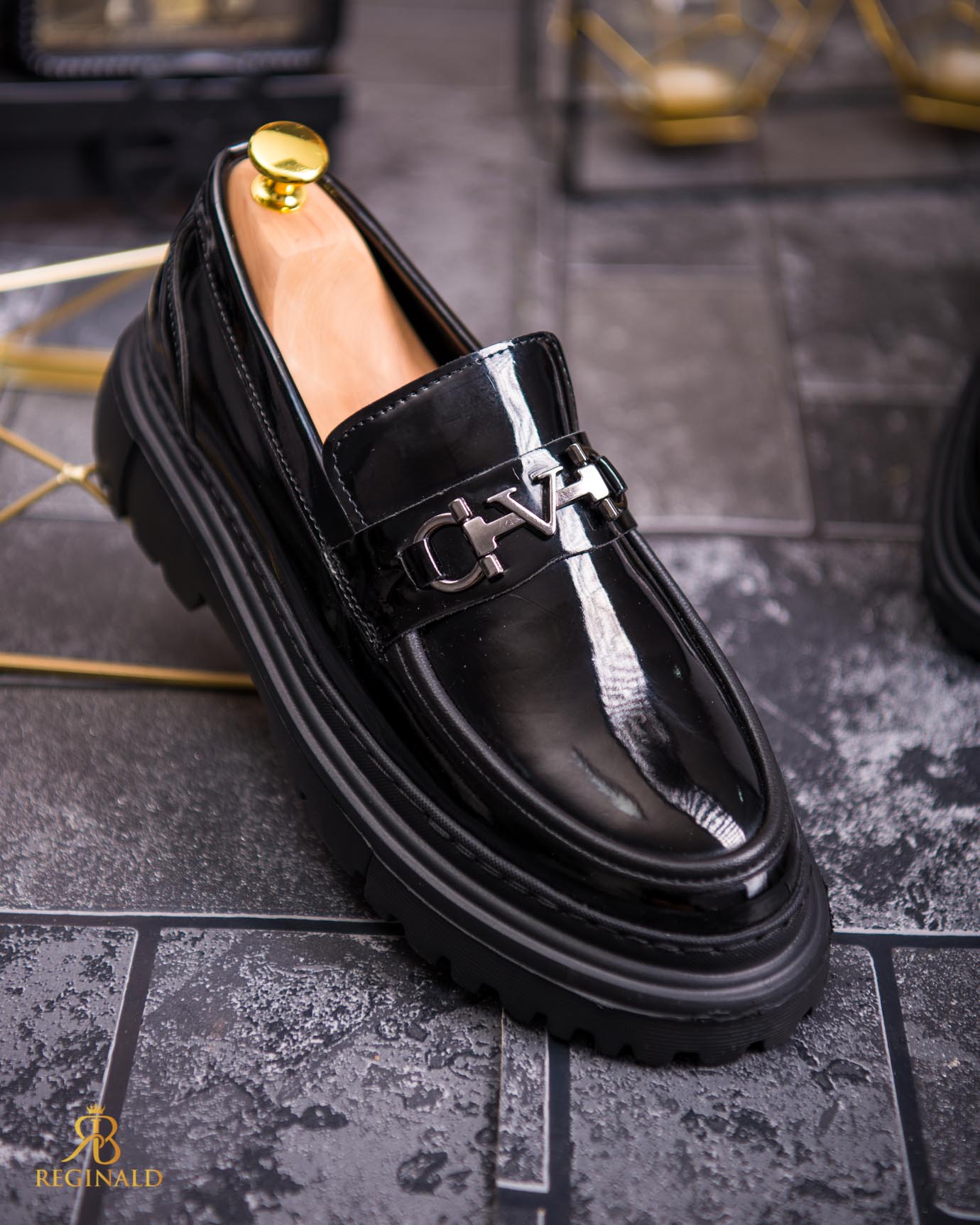 Mocasini de barbati casual, negri, talpa inalta ultra-usoara – AD763 - imagine 4