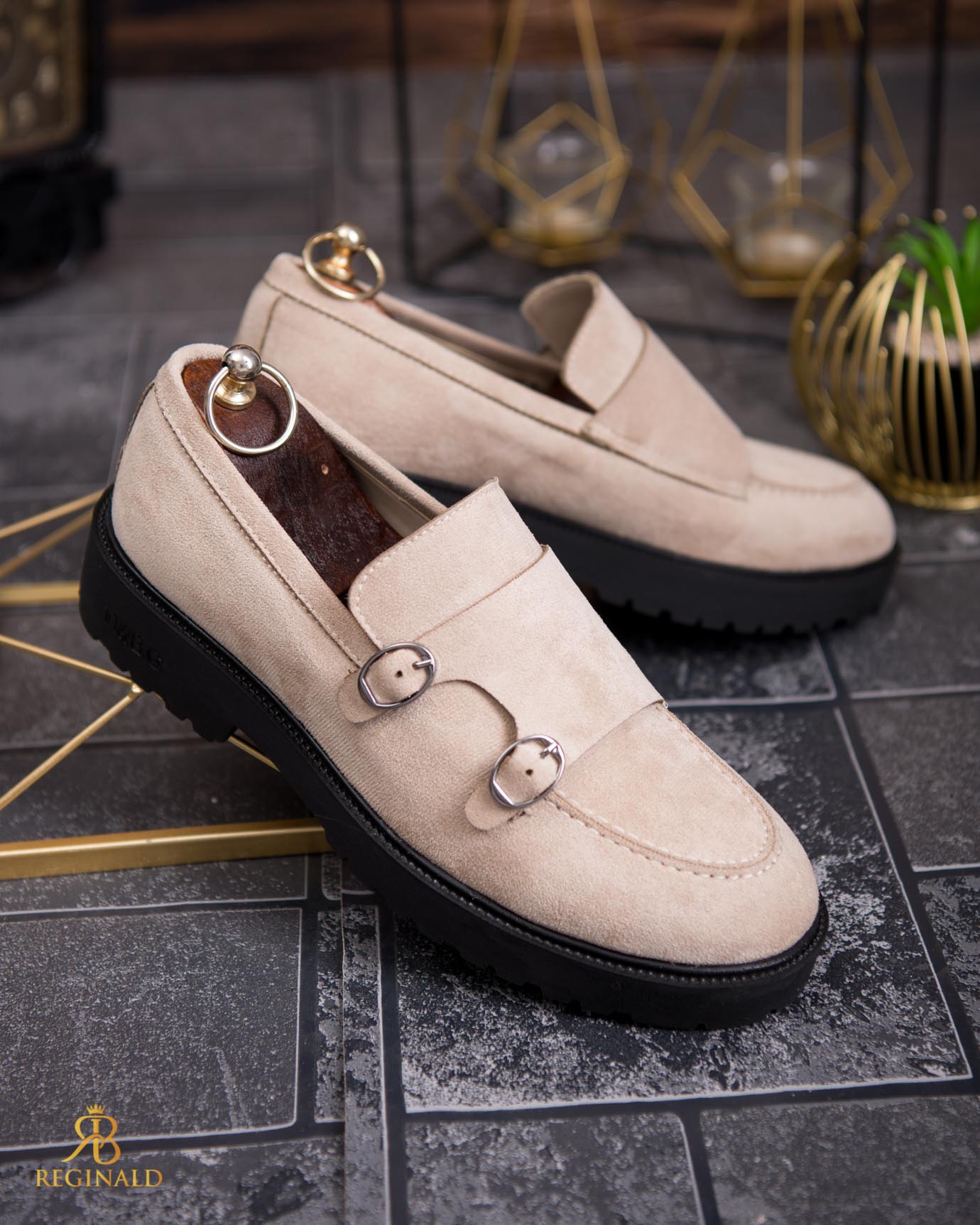 Mocasini de barbati casual, bej, talpa inalta ultra-usoara – AD776 - imagine 3