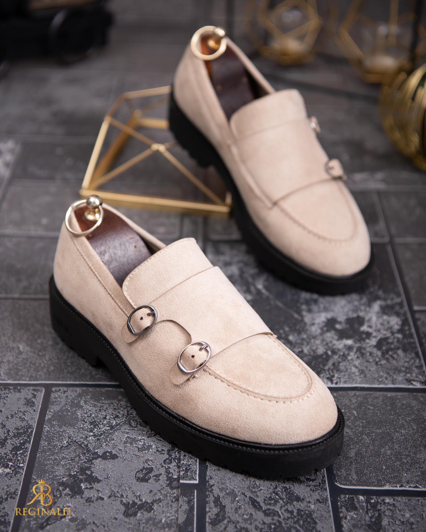 Mocasini de barbati casual, bej, talpa inalta ultra-usoara – AD776 - imagine 5