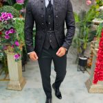 Elegant black suit GROOM/GODFATHER, set: 4 pieces - C5245