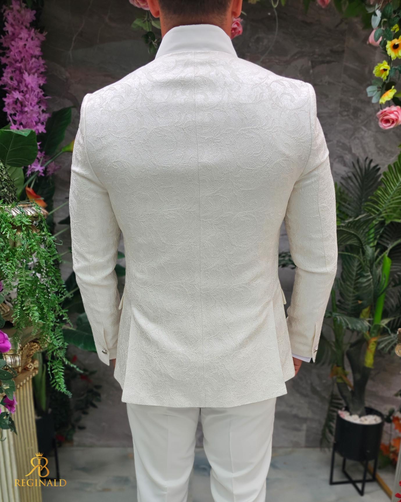 Costum alb-ivoire elegant MIRE/NAS, set: 4 piese - C5244 - imagine 10