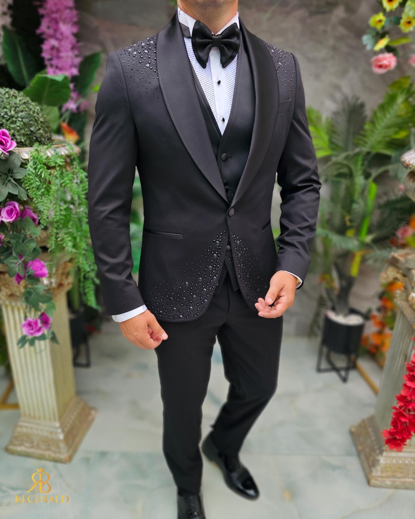 Costum negru elegant MIRE/NAS, set: 4 piese - C5243