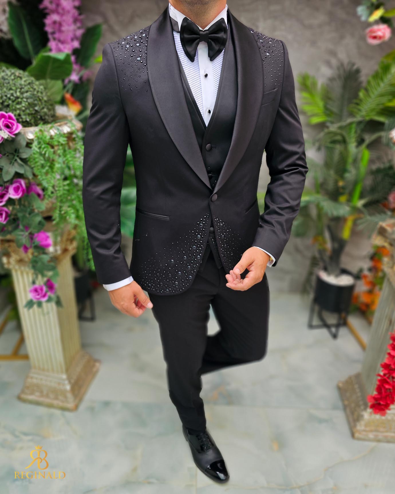 Costum negru elegant MIRE/NAS, set: 4 piese - C5243 - imagine 4