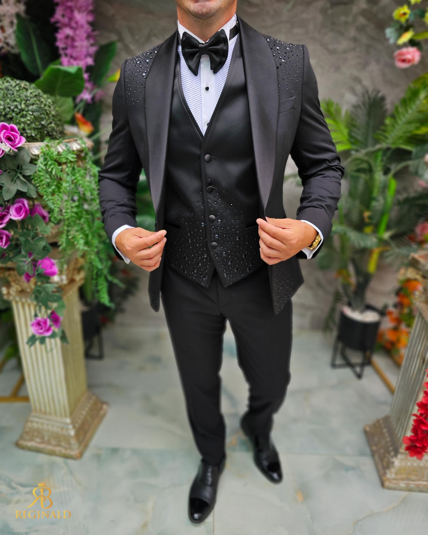 Costum negru elegant MIRE/NAS, set: 4 piese - C5243 - imagine 5