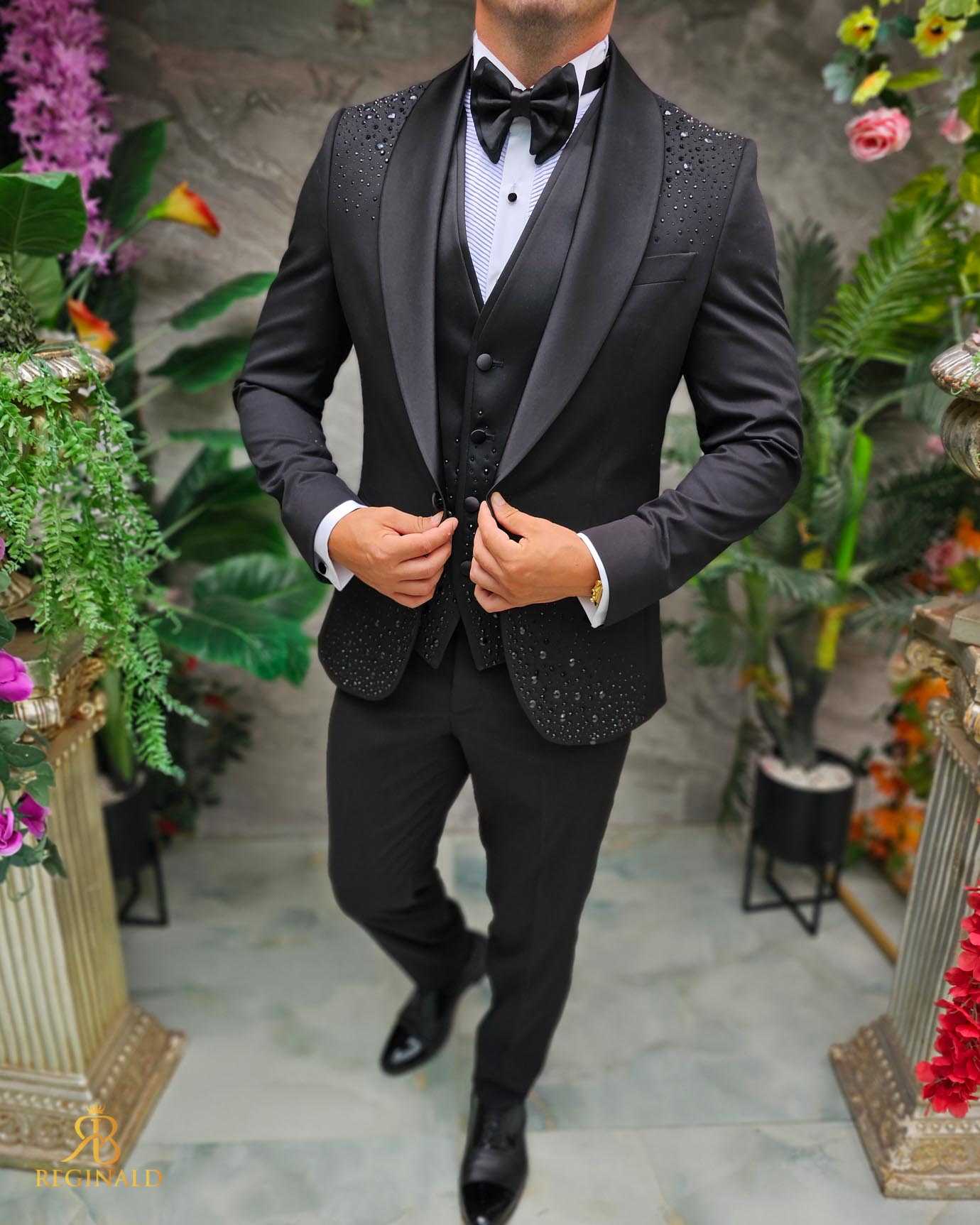 Costum negru elegant MIRE/NAS, set: 4 piese - C5243 - imagine 6