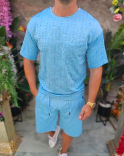 Compleu de vara, Albastru- Bleu, Tricou + Pantalon scurt- CMP139
