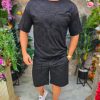 Compleu de vara, Negru, Tricou + Pantalon scurt- CMP140