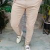 Pantaloni Casual de bărbați, Bej, Slim Fit, Conici cu lanț - PNT267