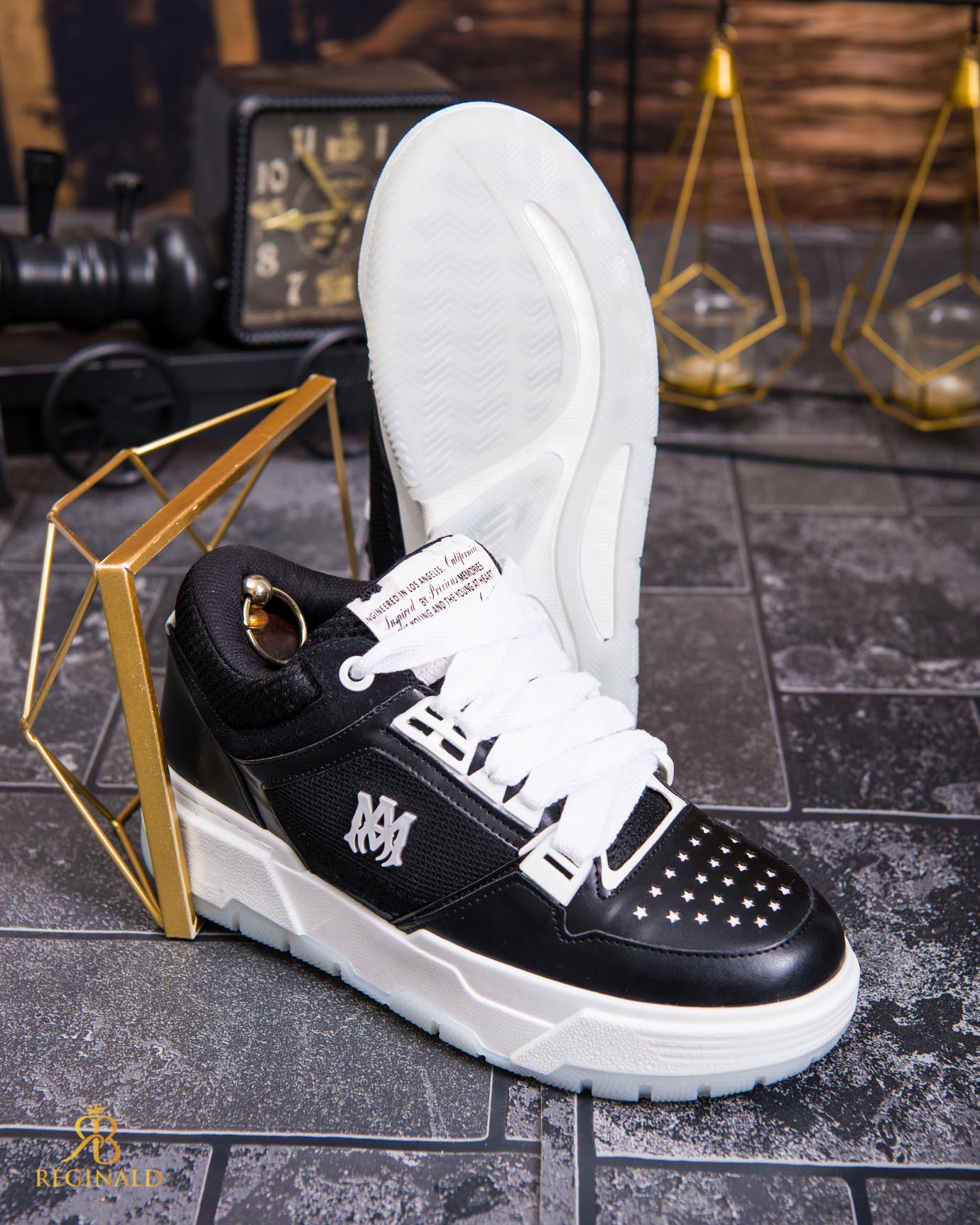 Adidasi de bărbați cu talpa înaltă, negri– AD816 - imagine 2