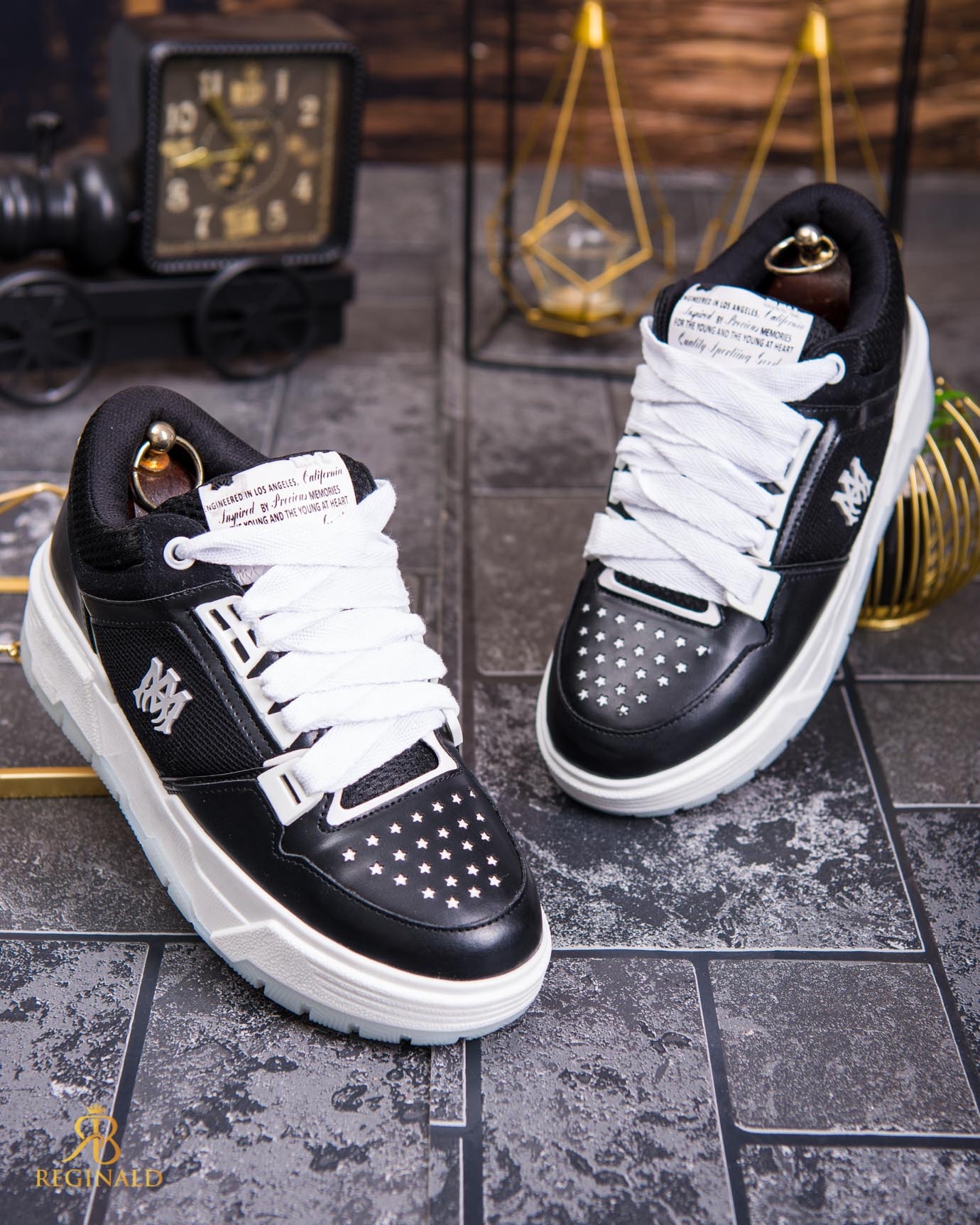 Adidasi de bărbați cu talpa înaltă, negri– AD816 - imagine 4