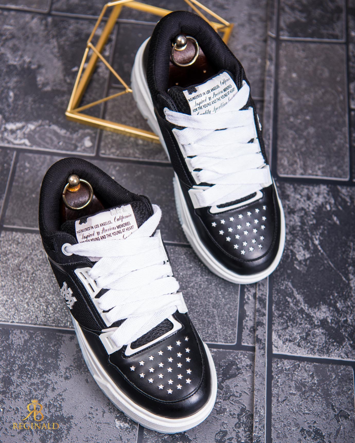 Adidasi de bărbați cu talpa înaltă, negri– AD816 - imagine 6