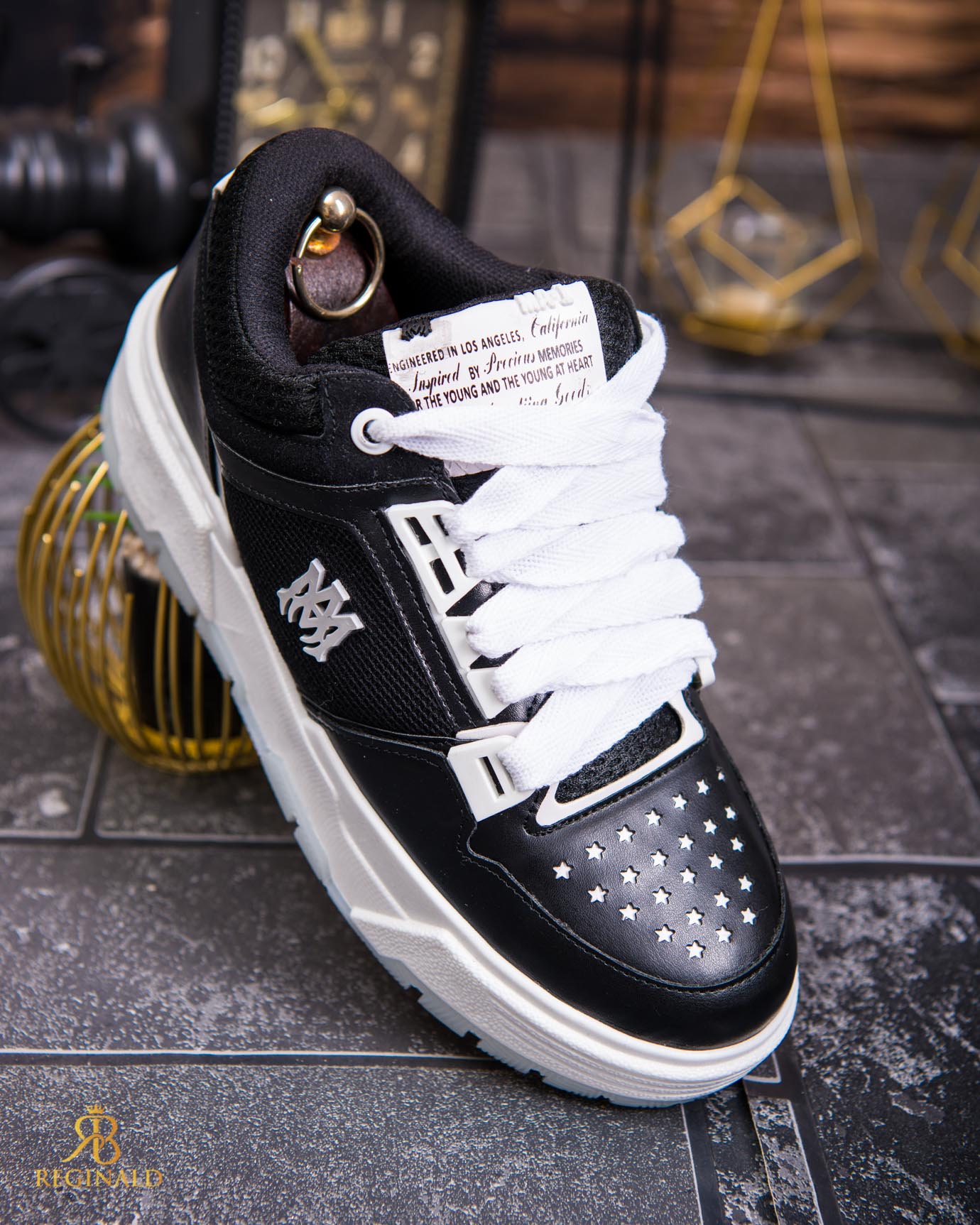 Adidasi de bărbați cu talpa înaltă, negri– AD816 - imagine 7