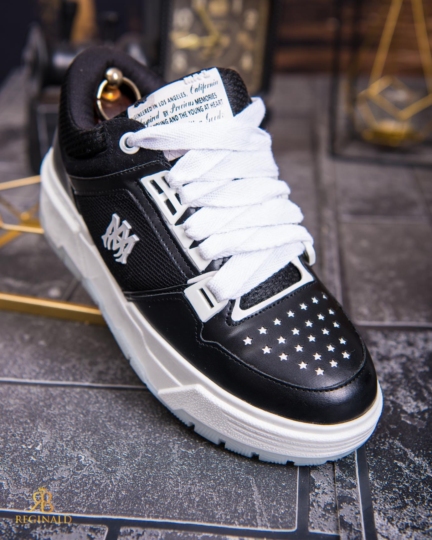 Adidasi de bărbați cu talpa înaltă, negri– AD816 - imagine 8