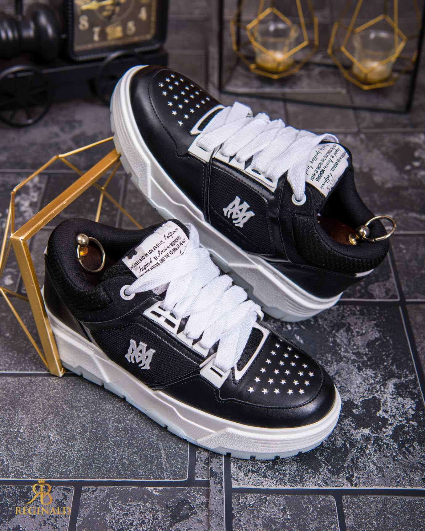 Adidasi de bărbați cu talpa înaltă, negri– AD816