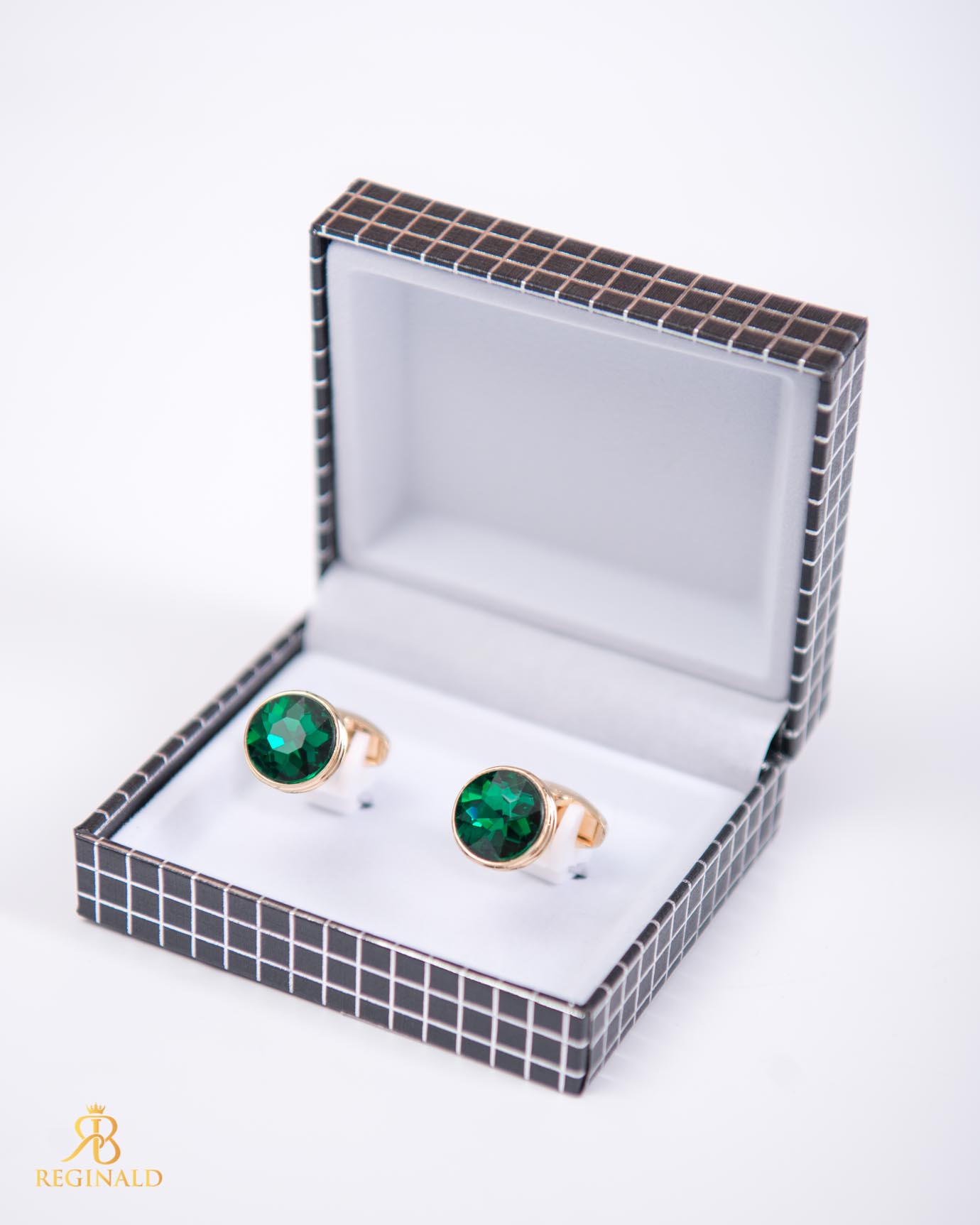 Butoni aurii cu pietre verzi- BT078