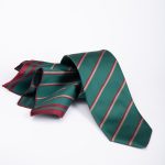 Green tie and pocket square set with pattern - CV1249