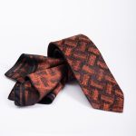 Set Cravata si batista maro cu model- CV1238