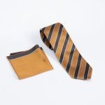 Tie and pocket square set with pattern - CV1210