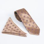 Tie and pocket square set with pattern - CV1226