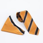 Tie and pocket square set with pattern - CV1229