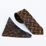 Tie and pocket square set with pattern - CV1131