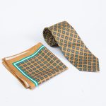 Conjunto de corbata y pañuelo estampado - CV1136