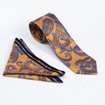 Tie and pocket square set with pattern - CV1139