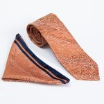 Tie and pocket square set with pattern - CV1152