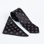 Set Cravata si batista neagra cu model- CV1153