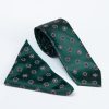 Set Cravata si batista verde cu model- CV1169