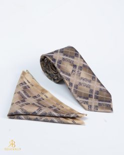 Set Cravata si batista bej cu model- CV1170