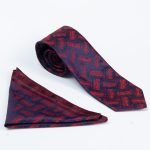 Tie and pocket square set with pattern - CV1178