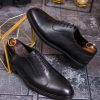 Pantofi eleganți de bărbați din piele naturala, Negru- P1860